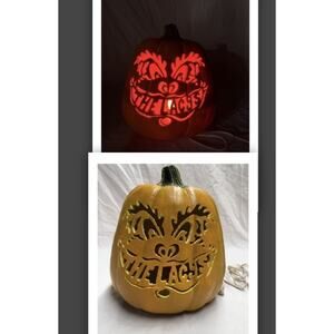 Vintage Halloween Caved Foam Pumpkin 1998 With Light/ The Lacys